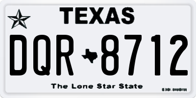 TX license plate DQR8712
