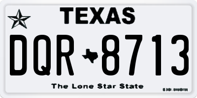 TX license plate DQR8713