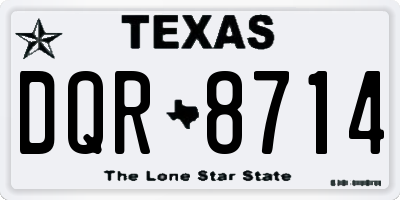 TX license plate DQR8714
