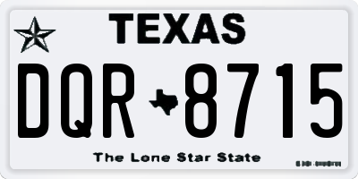 TX license plate DQR8715