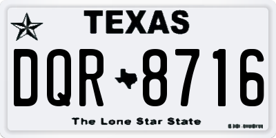 TX license plate DQR8716