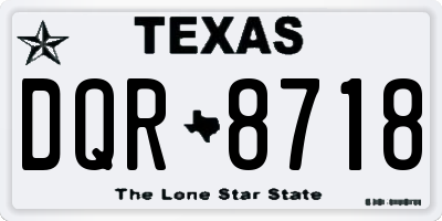 TX license plate DQR8718