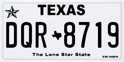 TX license plate DQR8719