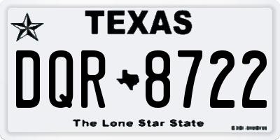 TX license plate DQR8722