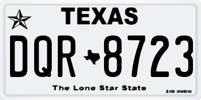 TX license plate DQR8723