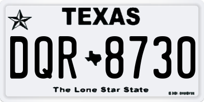 TX license plate DQR8730