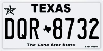 TX license plate DQR8732