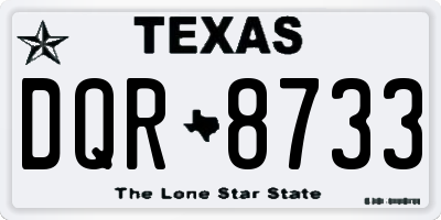 TX license plate DQR8733