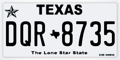 TX license plate DQR8735