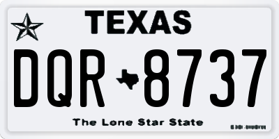 TX license plate DQR8737