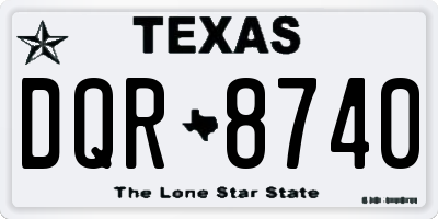 TX license plate DQR8740