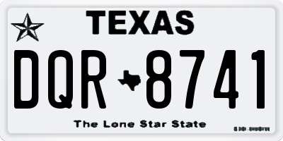 TX license plate DQR8741