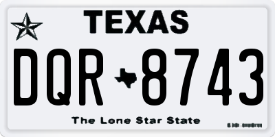 TX license plate DQR8743