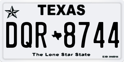 TX license plate DQR8744
