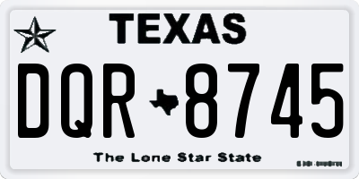 TX license plate DQR8745