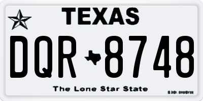 TX license plate DQR8748