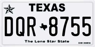 TX license plate DQR8755
