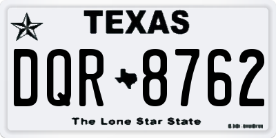 TX license plate DQR8762