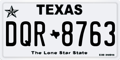 TX license plate DQR8763