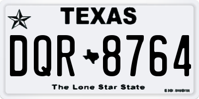 TX license plate DQR8764