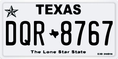 TX license plate DQR8767