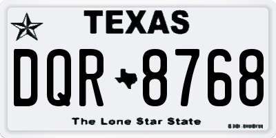 TX license plate DQR8768
