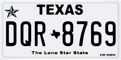 TX license plate DQR8769