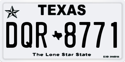 TX license plate DQR8771