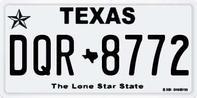TX license plate DQR8772