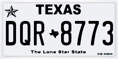 TX license plate DQR8773