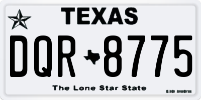 TX license plate DQR8775