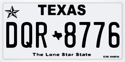 TX license plate DQR8776