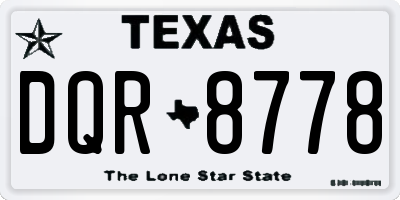 TX license plate DQR8778