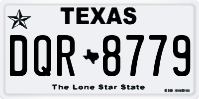 TX license plate DQR8779