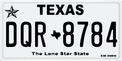 TX license plate DQR8784