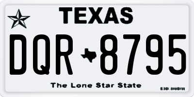 TX license plate DQR8795