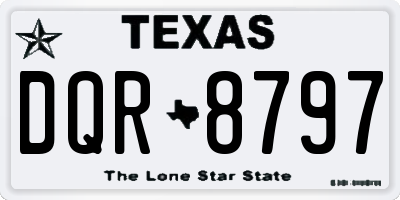 TX license plate DQR8797