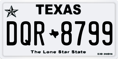 TX license plate DQR8799