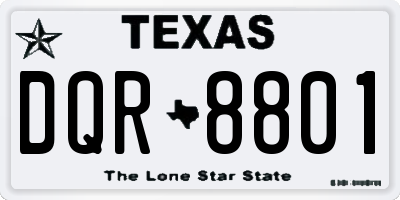TX license plate DQR8801