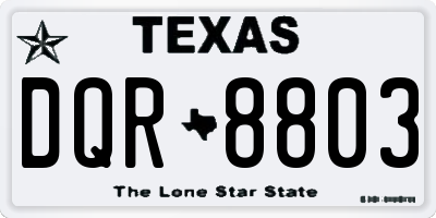TX license plate DQR8803