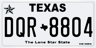 TX license plate DQR8804