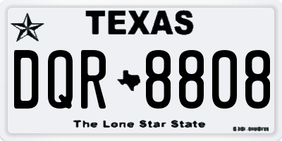 TX license plate DQR8808