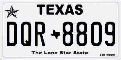 TX license plate DQR8809