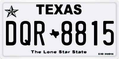 TX license plate DQR8815