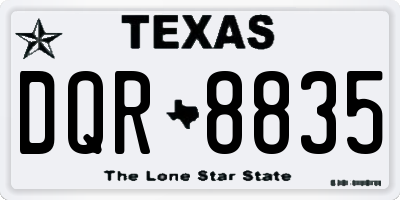 TX license plate DQR8835