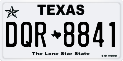 TX license plate DQR8841