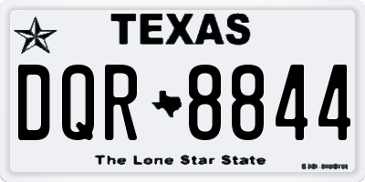 TX license plate DQR8844