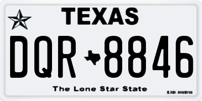 TX license plate DQR8846