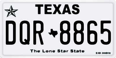 TX license plate DQR8865