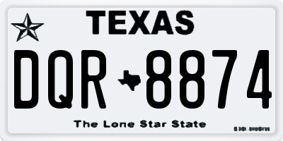 TX license plate DQR8874